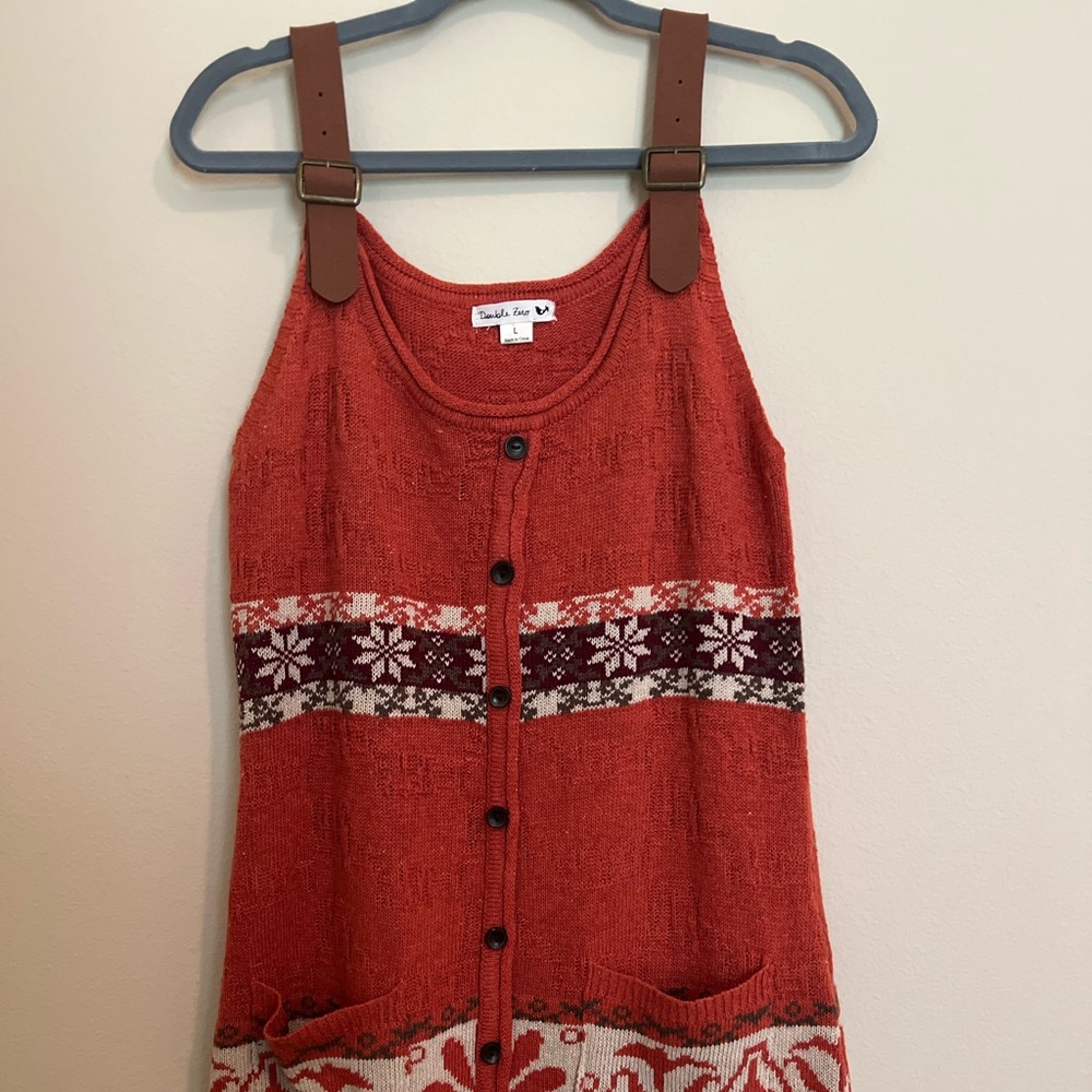 Boutique Orange Overall Sweater Dress